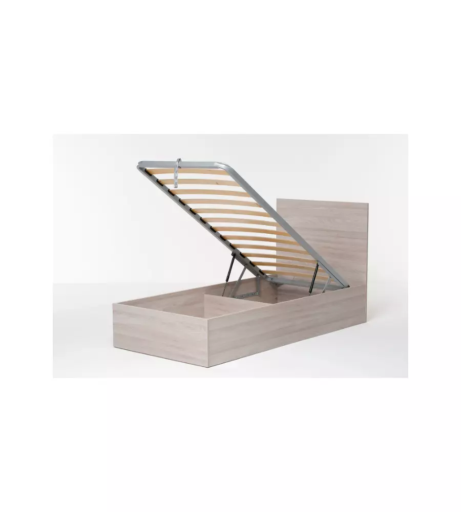 LETTO SINGOLO CONTENITORE "HI BOX" OLMO NATURALE 90X190 CM